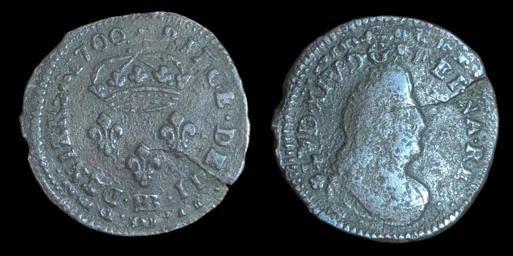France, Louis XIV, 4 Deniers, 1700, Strasbourg, Cuivre, Gadoury:8