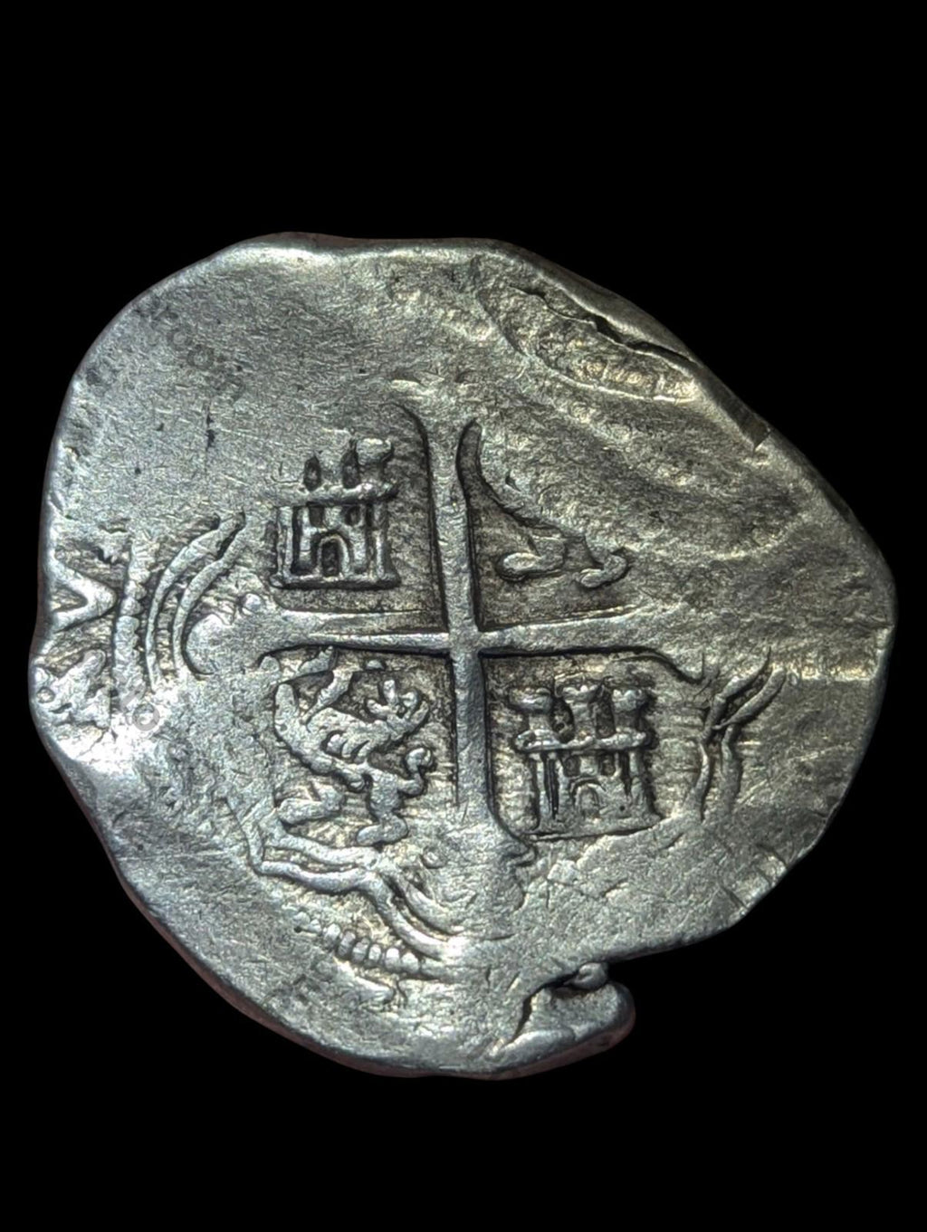 Pirate Cob Spanish colonial coin Philip III Silver 8 Reales Mexico MD 1618, 23g