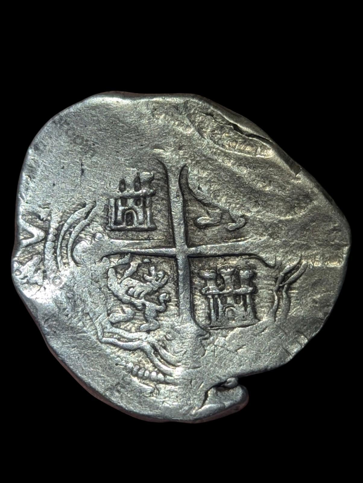 Pirate Cob Spanish colonial coin Philip III Silver 8 Reales Mexico MD 1618, 23g