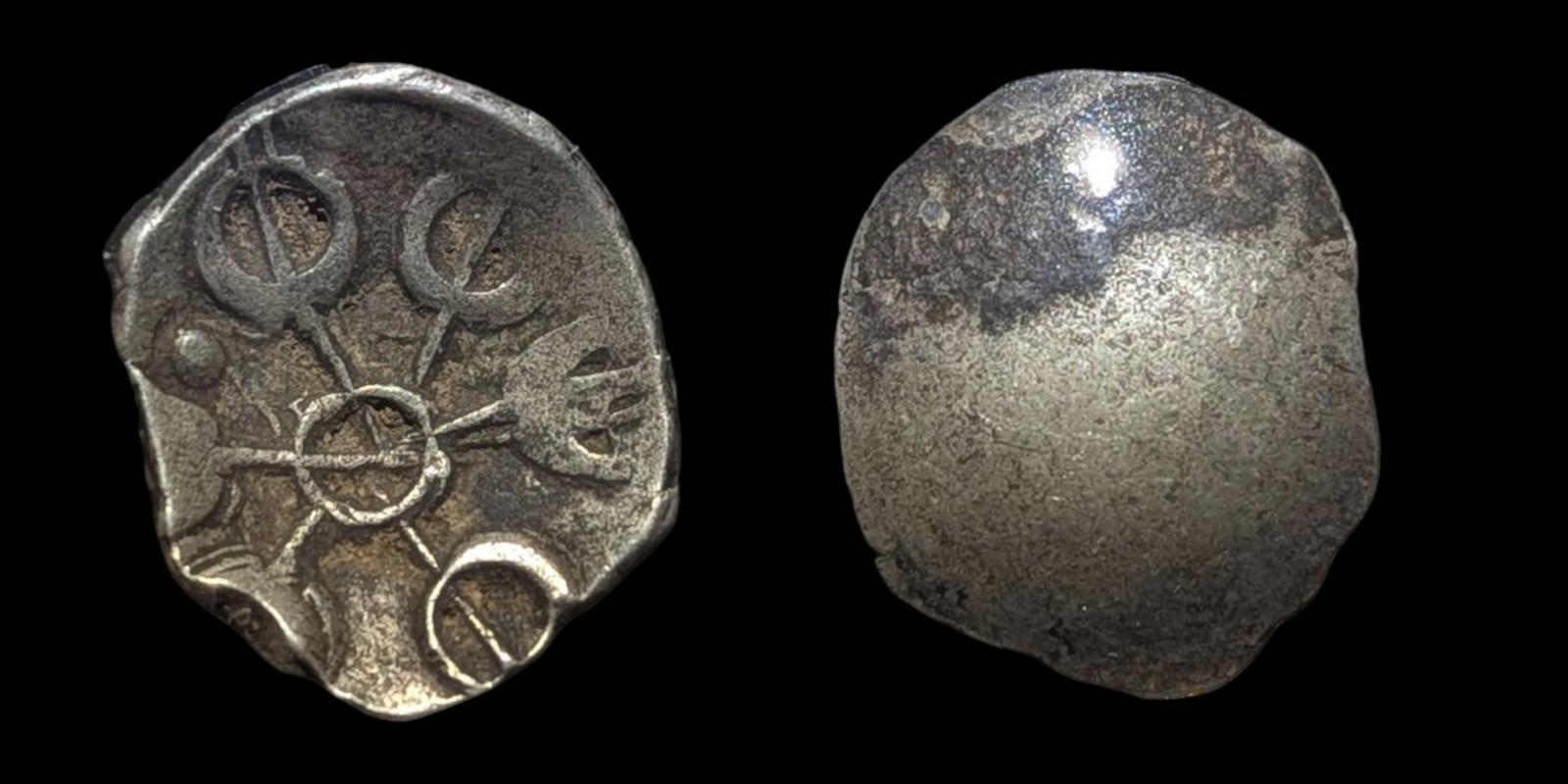 ⭐INDIA⭐ Ancient GANDHARA JANAPADA Authentic OLD 600 BC Silver Coin Bowl shaped