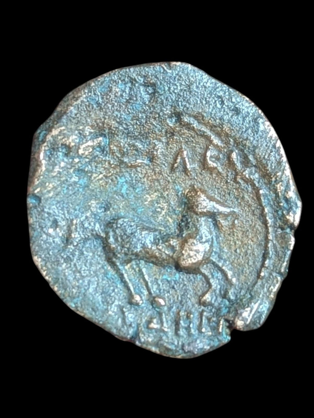 Ancient : Indo-Greeks, King of Bactria, Euthydemos c. 230-190 BC Copper Chalkon