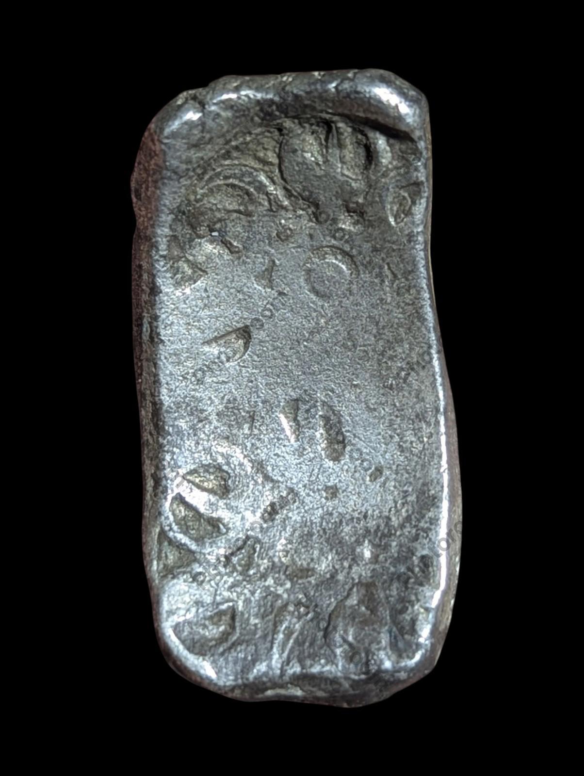 ⭐INDIA⭐. Ancient GANDHARA JANAPADA Authentic OLD 600 B.C Silver Coin Bent Bar.