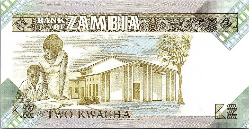 Banknote Zambia 2 Kwacha 1986 Better Grade
