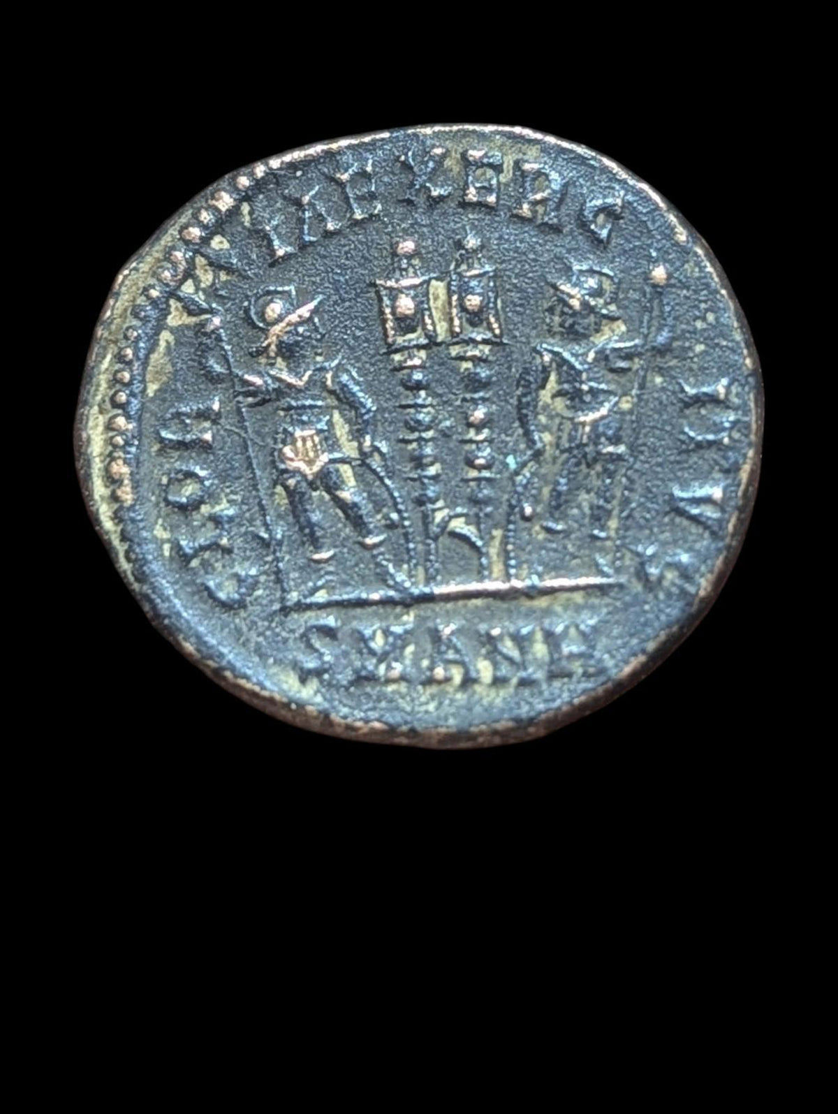 Constantine II Ancient Roman Imperial Coin. Caesar AD 317-337. Two Soldiers.
