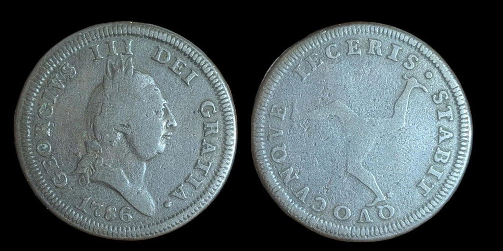 Île de Man, 1 Penny, 1786, George III, Cuivre, Qualité superbe KM:9.1