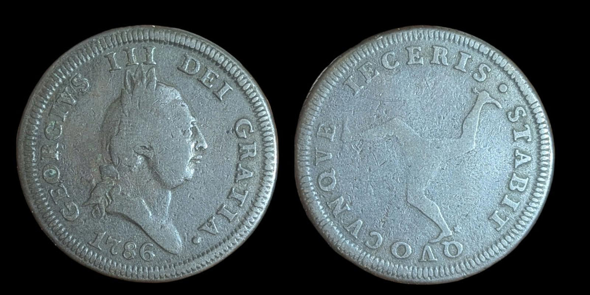 Île de Man, 1 Penny, 1786, George III, Cuivre, Qualité superbe KM:9.1