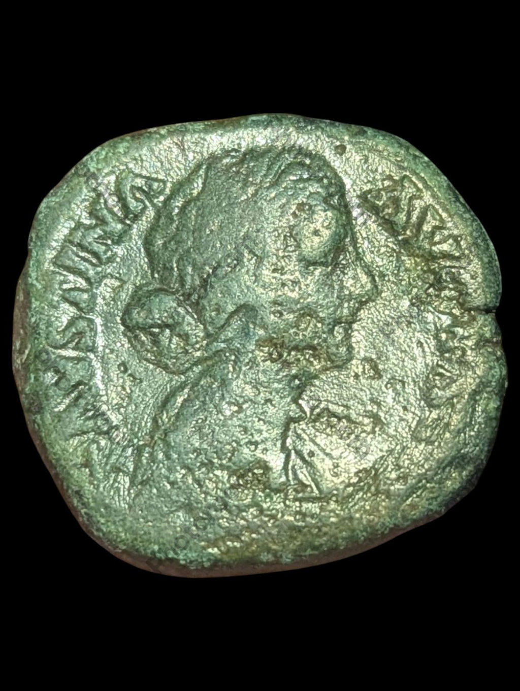 Roman Empire. Faustina Minor, wife of Marcus Aurelius. Sestertius 20 G