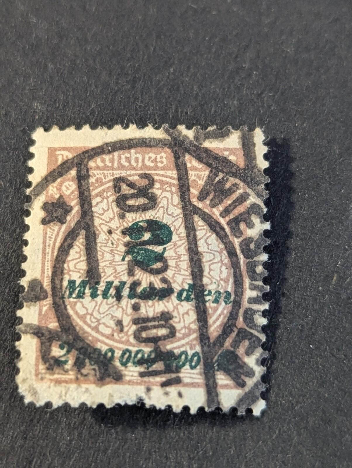 Stamp Germany Deutsches Reich 2 Milliarden Mark 1923 Inflation Used
