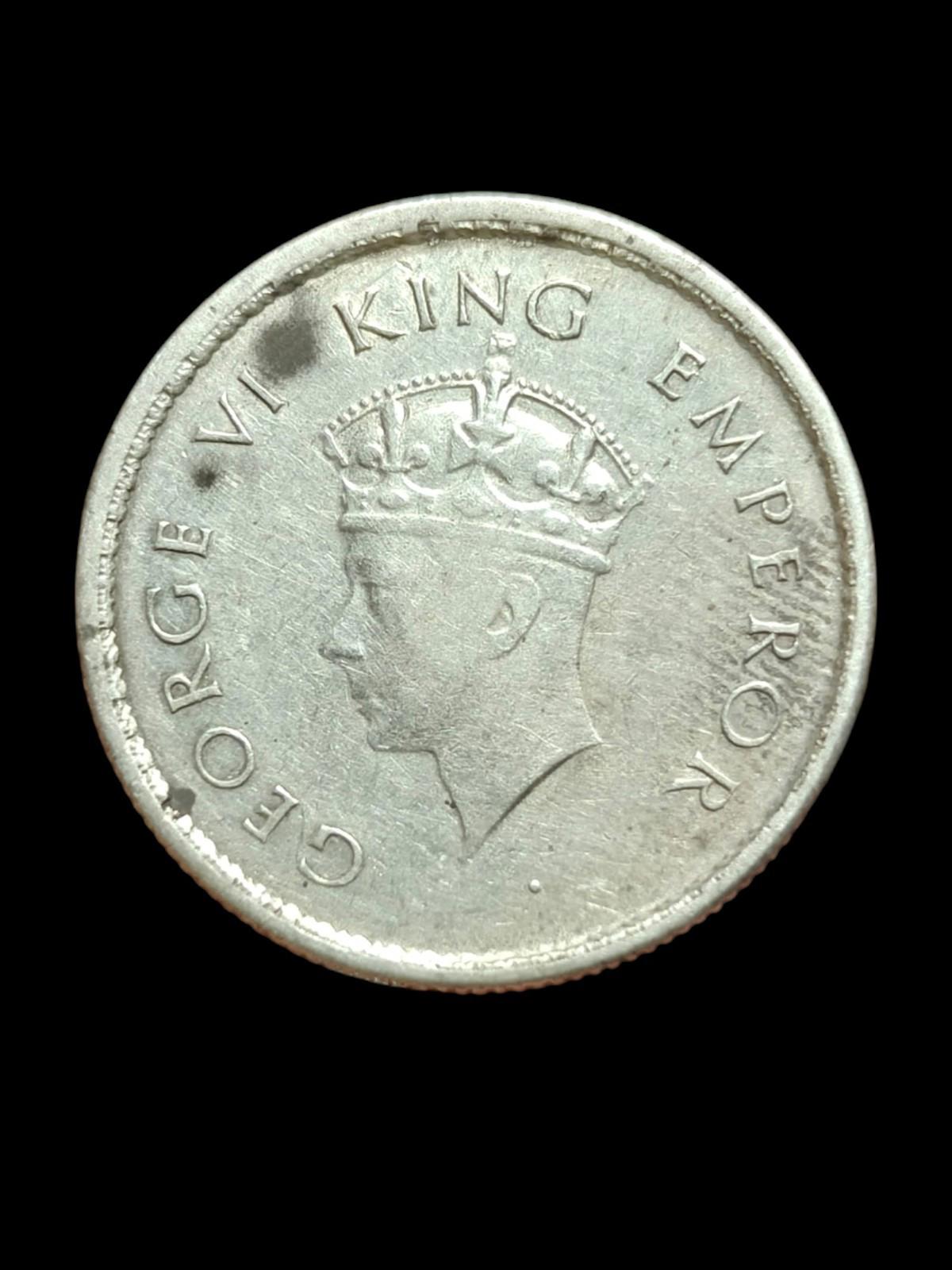 Very Rare British India George VI Silver 1 /2 Rupee 1939 HIGH GRADE Bombay Mint