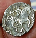 #Z92#Indian OHINDA DYNASTY Samanta Deva HORSE & BULL SILVER coin BEAUTIFUL GRADE