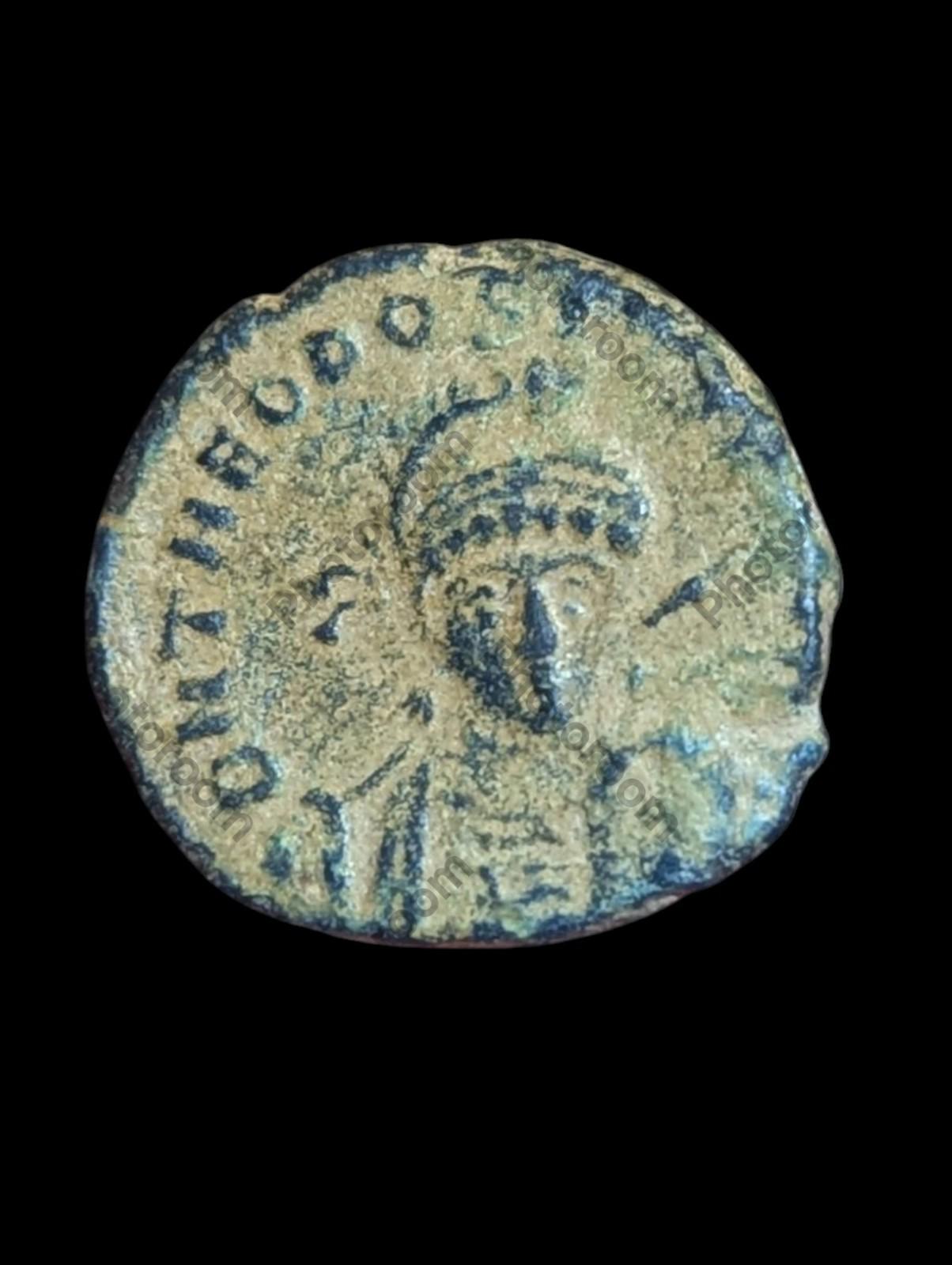 Ancienne pièce romaine Théodose Ier le Grand Constantinople Globe 379-395 ap. J.-C.