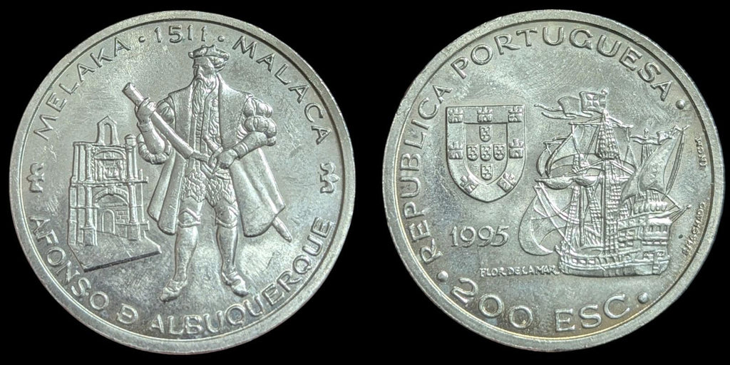葡萄牙，1995年200埃斯库多纪念币，阿方索·德·阿尔布开克，UNC