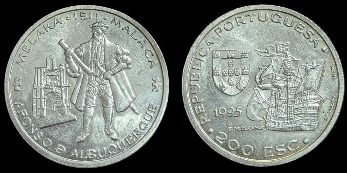 葡萄牙，1995年200埃斯库多纪念币，阿方索·德·阿尔布开克，UNC
