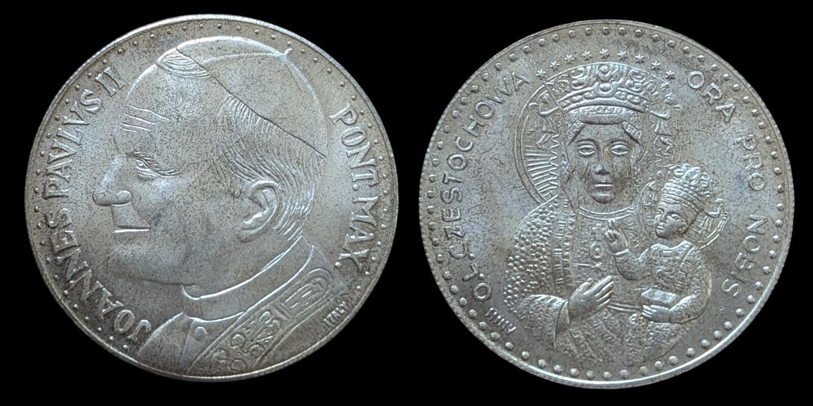 Pope John Paul II/Madonna & Child 35MM Round  AU w/Toning