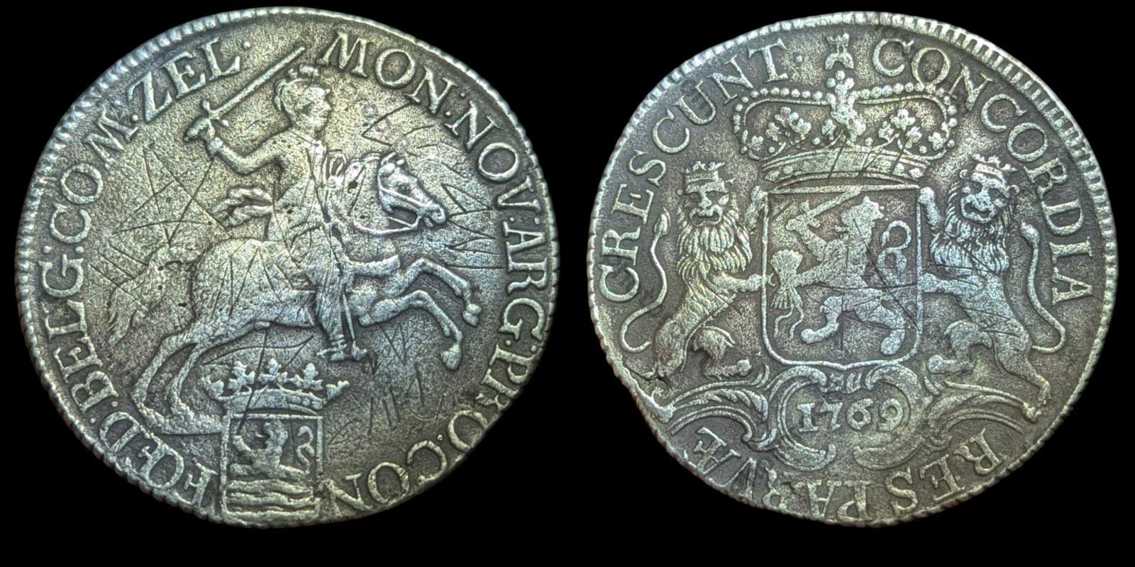NETHERLANDS. Zeeland Ducaton, 1769 Rare 31.8 G