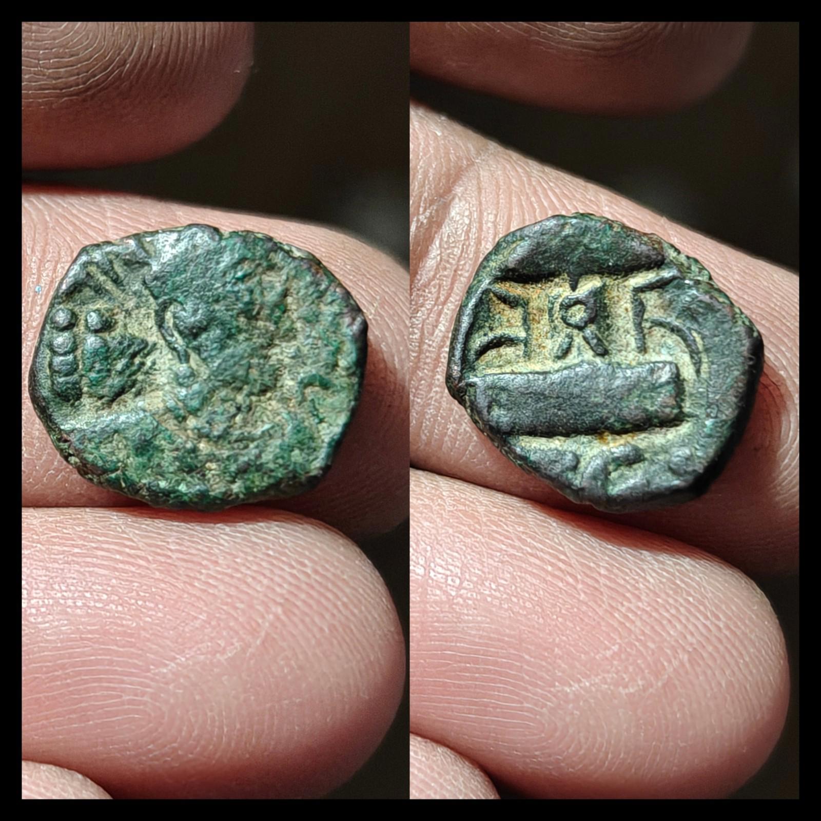 KUSHANO SASANIAN. AE UNIT. HORMIZD I KUSHANSHAH, 265-295 AD. FIRE ALTAR REVERSE#