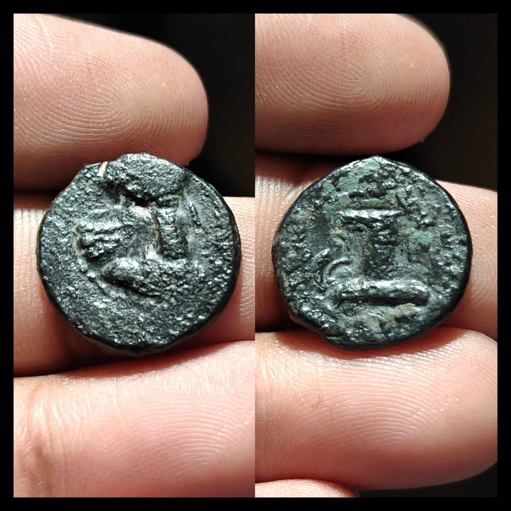 KUSHANO SASANIAN. AE UNIT. HORMIZD I KUSHANSHAH 265-295 AD. FIRE ALTAR REVERSE