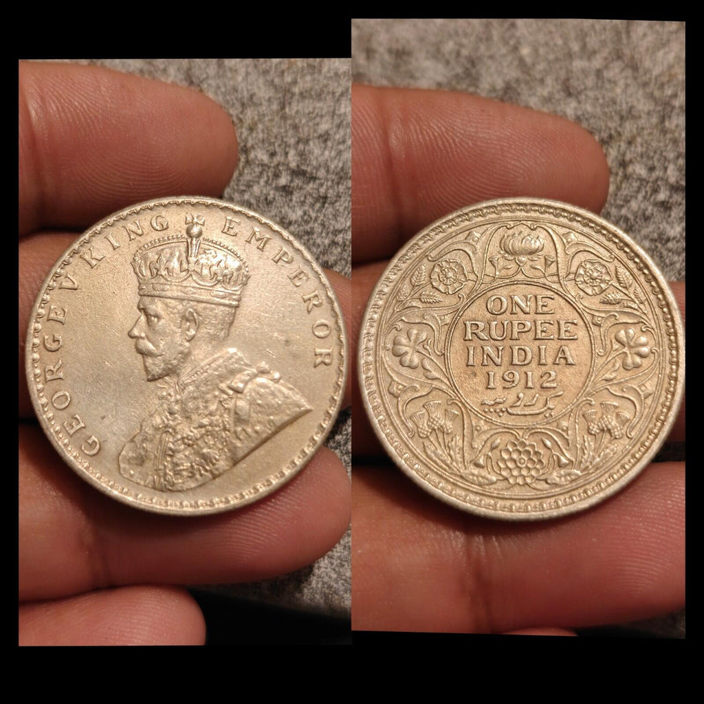 1912 印度 英国 乔治五世 银制 古董 卢比 印度 老式 硬币
