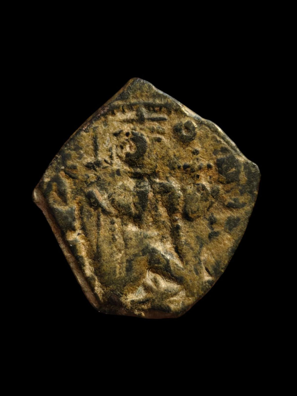 Arab Byzantine Umayyad 2 Standing Caliphate With M C/m Star Of Jerusalem Rare