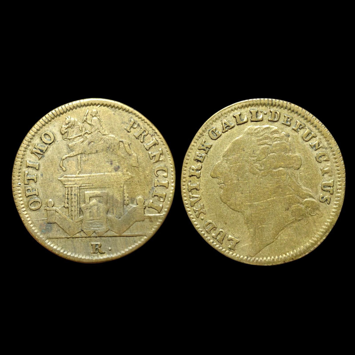 France Jetons Royaux Louis XVI Jeton Ludwig Optimo Principi Statue équestre