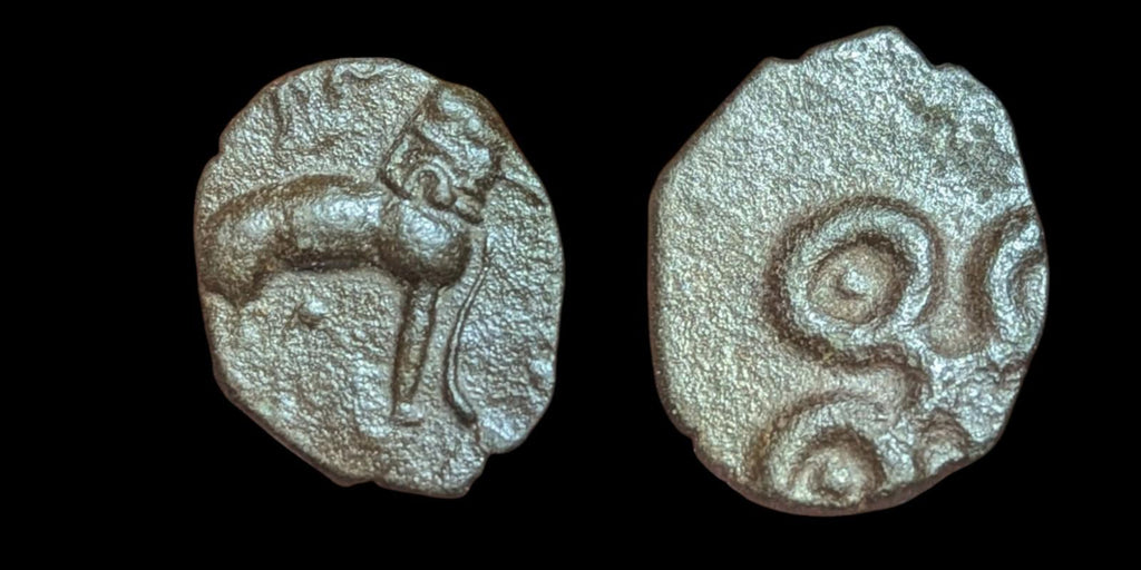 Inde ancienne Satavahana 1er siècle av. J.-C. - 130 ap. J.-C. pièce en potin à l'éléphant Karashapana