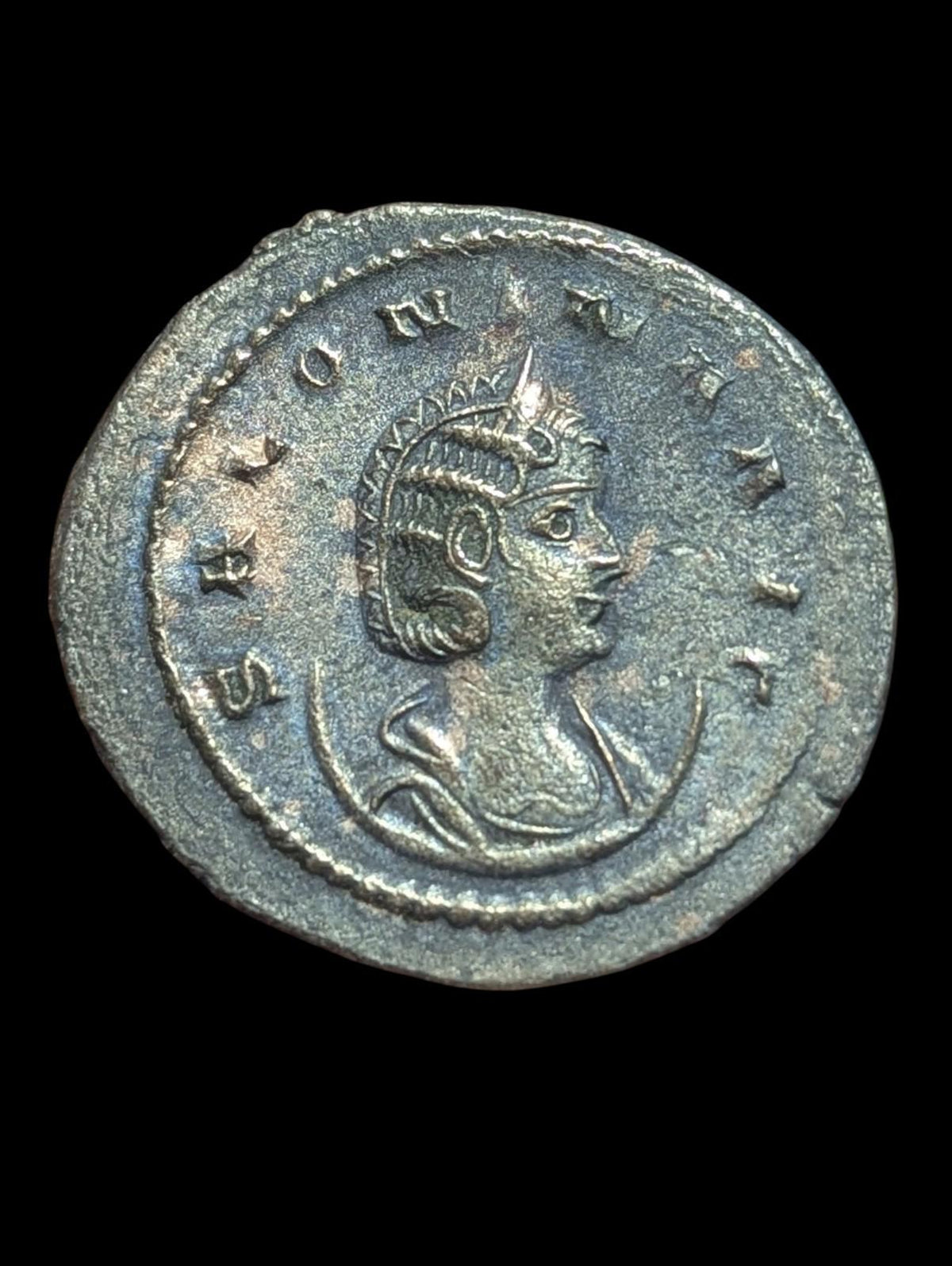 SALONINE belle-fille de VALÉRIEN Ier Monnaie romaine antique SALUS Serpent Antoninien