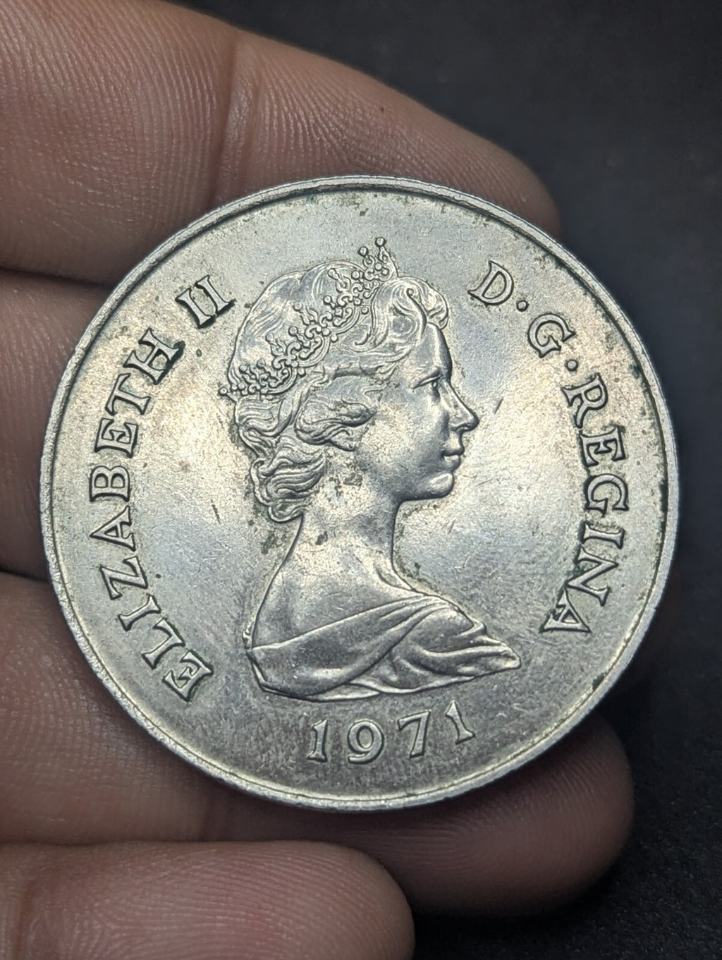 Gibraltar 1971 25 New Pence Queen Elizabeth II Proof KM#5 Copper-Nickel