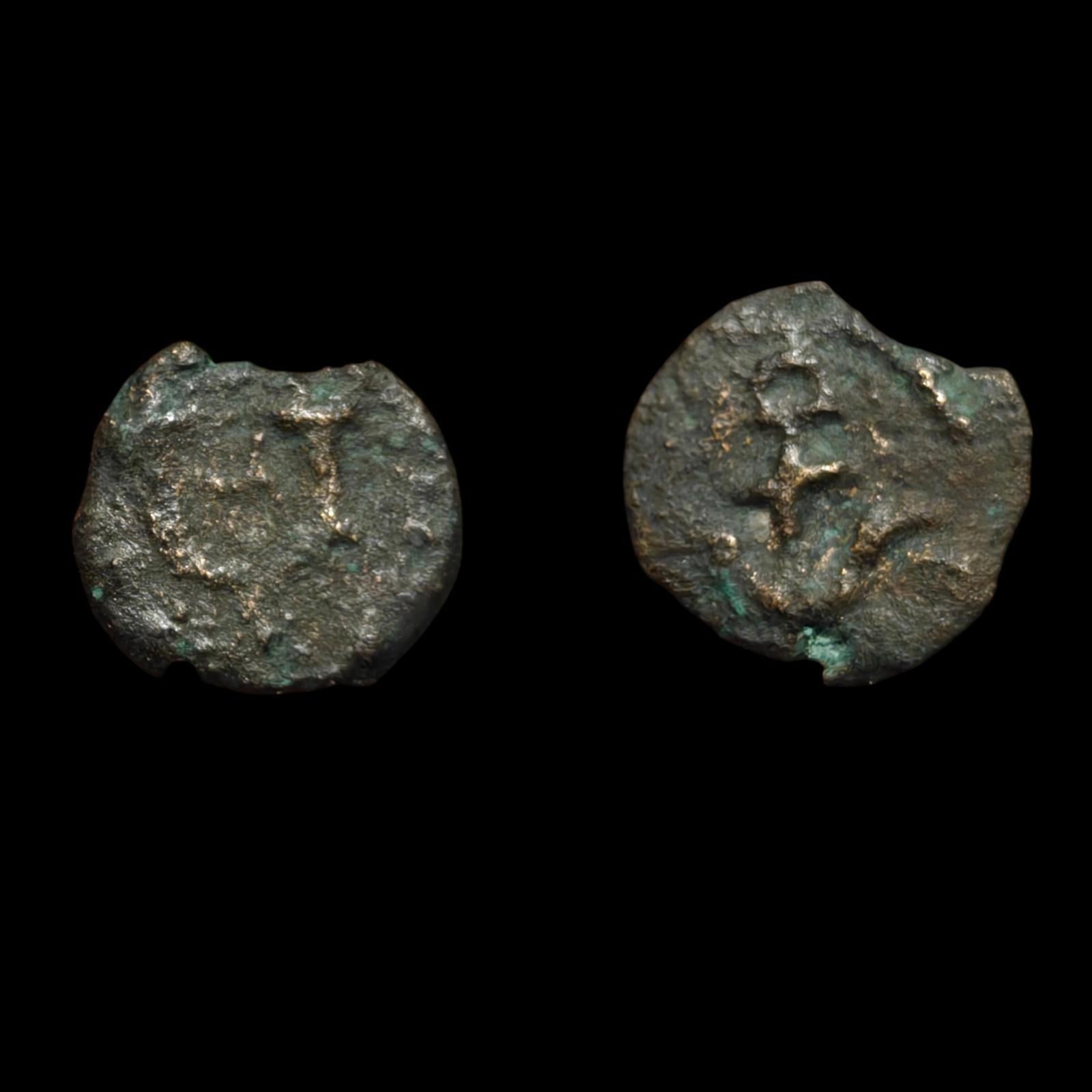 Judaea, Herod I the Great; 40-4 BCE, Prutah Hendin-6219. Jerusalem Coin#