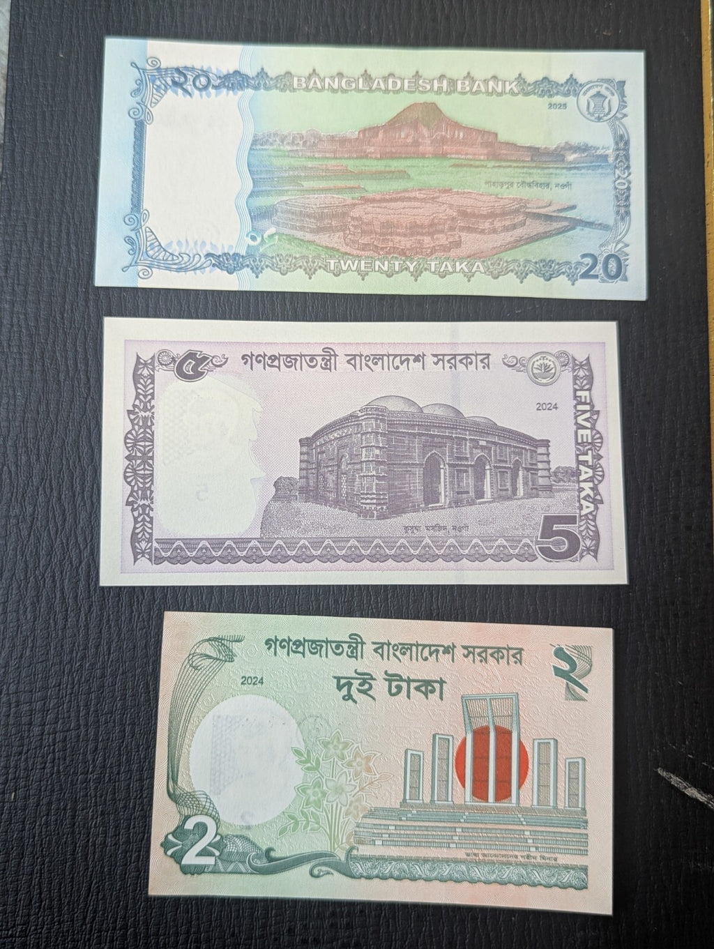 Random Collection Bangladesh 2, 5, 20 Taka Rare Currency Banknotes Paper Money