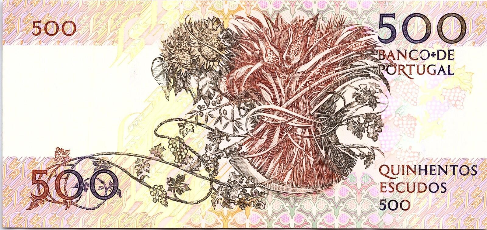 Portugal Bank note 500 Esc. 1987, Banknote Better Grade