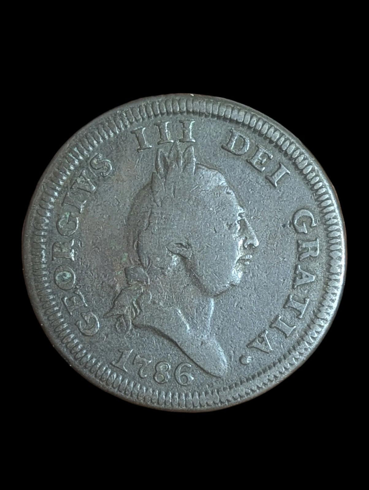 Île de Man, 1 Penny, 1786, George III, Cuivre, Qualité superbe KM:9.1