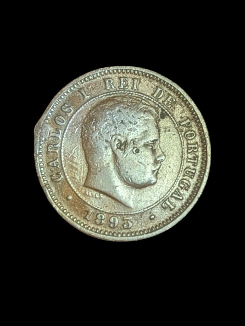 葡萄牙，5 雷亚尔，1893年，卡洛斯一世，KM# 530，铜币 🇵🇹
