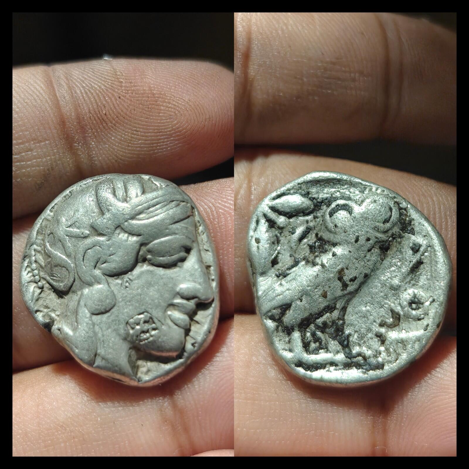 Ancient Greek Tetradrachm Illyria Attica Athens 404 BC Silver Owl Coin