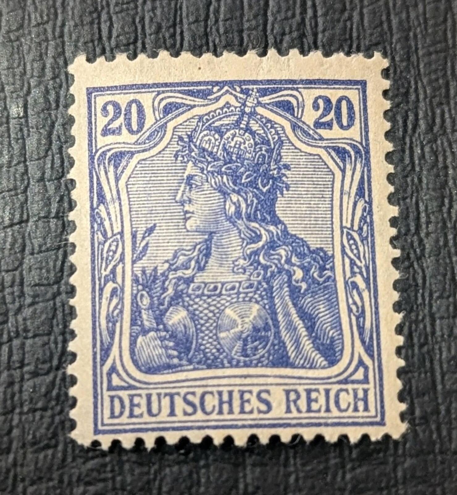 Stamp Germany Reich Germania 20 Pfennig 1902 Jäschke BPP Mi. Nr. 72 a 🇩🇪