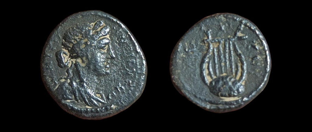 ANTIOCHE AE16. Émission pseudo-autonome. Lyre. 62-63 ap. J.-C. À l'époque de Néron