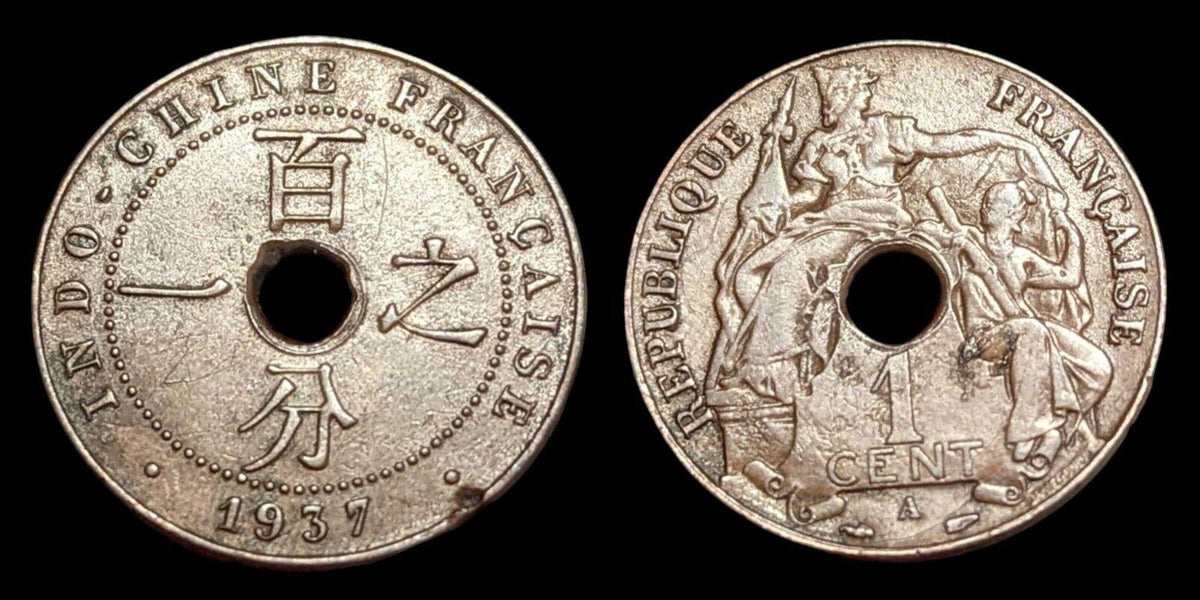 1937 French Indochina Cent Wow Grade