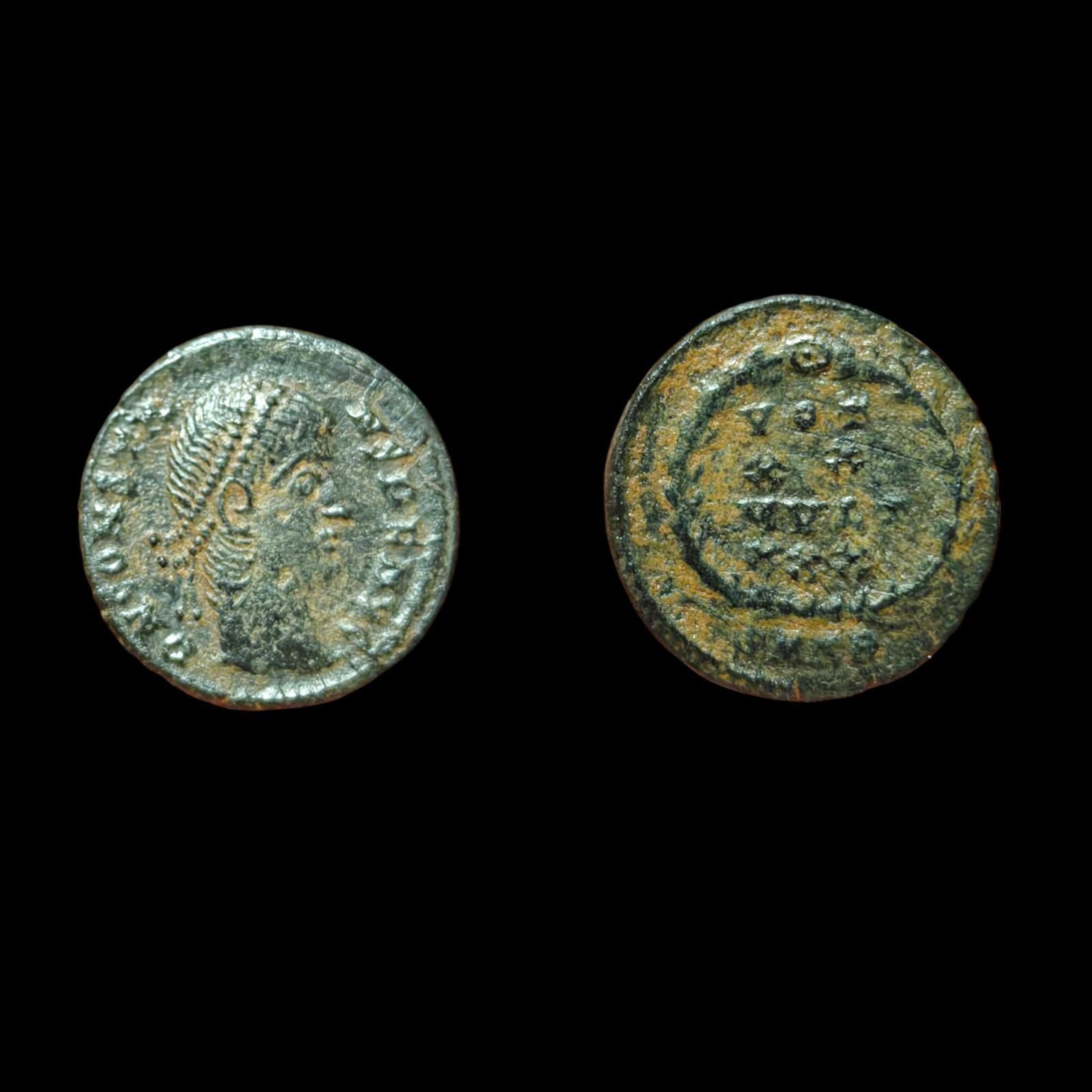 Ancient Roman Empire Coin CONSTANTIUS II Wreath VOT XX MVLT XXX