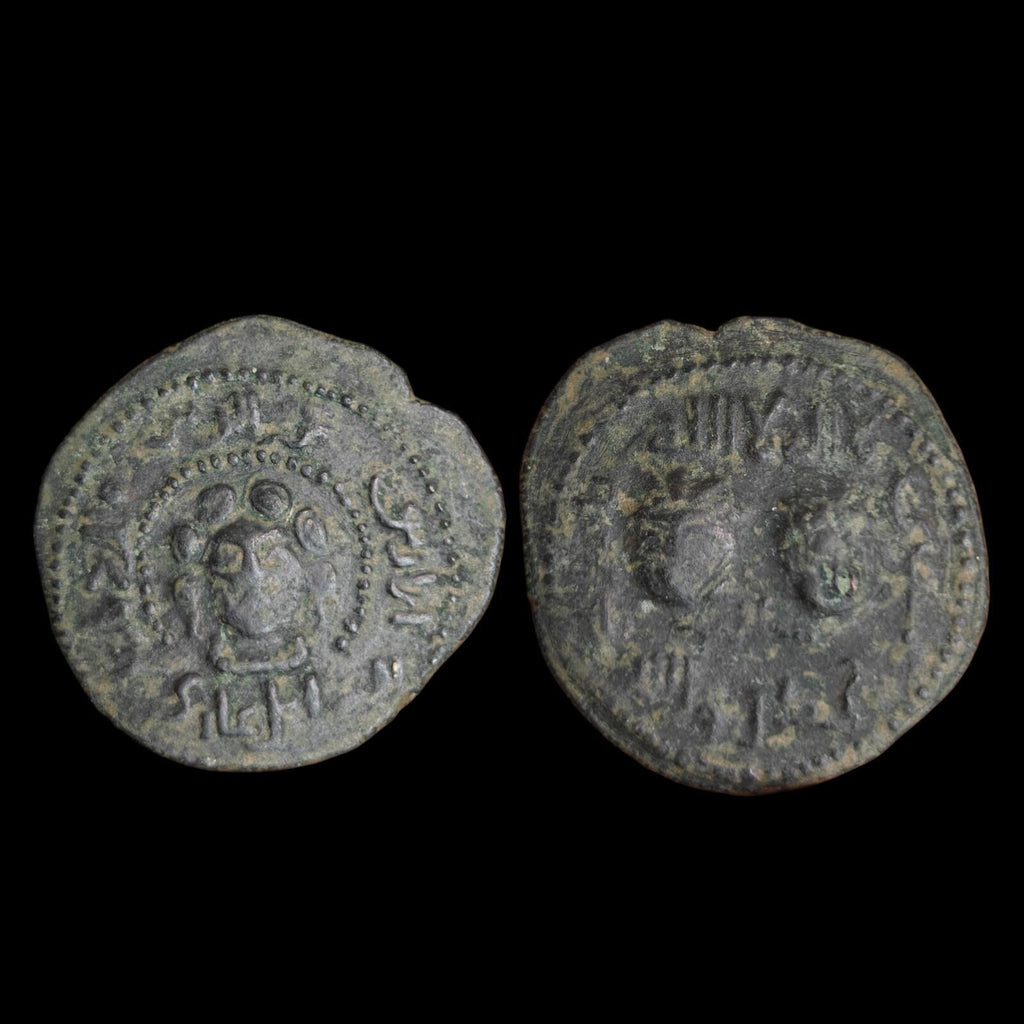 Artukides de Mardin. Najm al-Din Alpi 1152-1176 ap. J.-C., Dirham Æ Gémeaux / Vierge