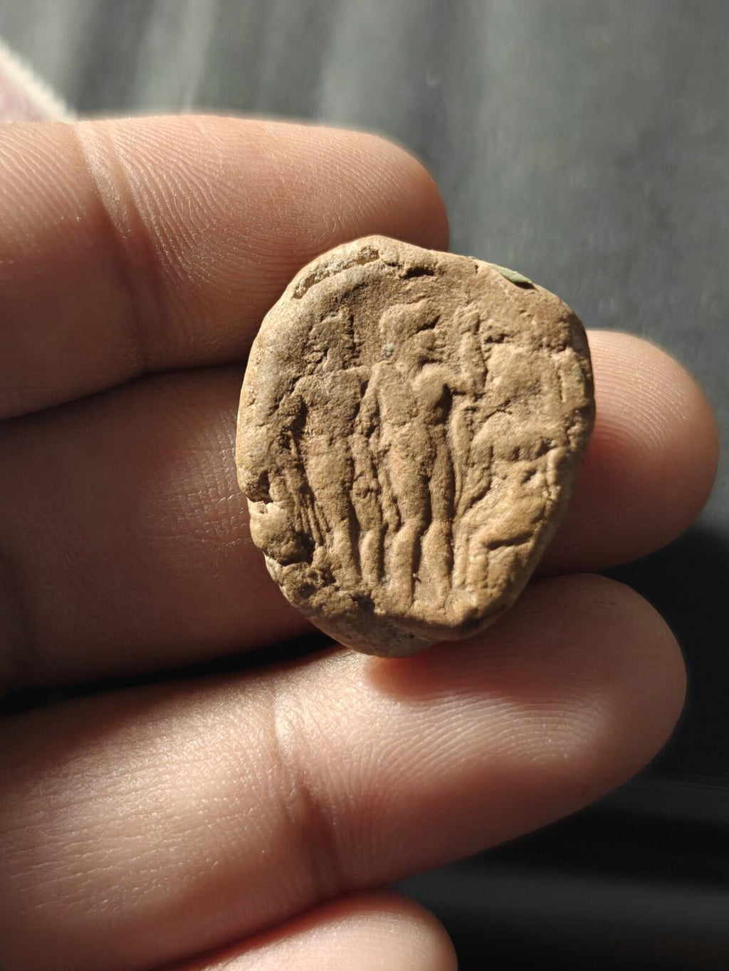 Ancient Greek Roman Circa 1st-3rd centuries AD. Terracotta Clay Bullae Tessera