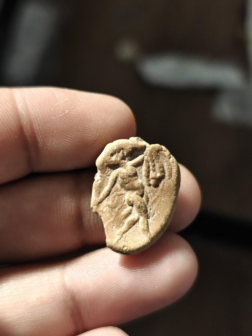 Ancient Greek Roman Circa 1st-3rd centuries AD. Terracotta Clay Bullae Tessera