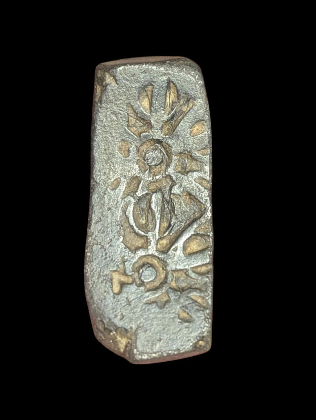 ⭐INDIA⭐. Ancient GANDHARA JANAPADA Authentic OLD 600 B.C Debased Coin Bent Bar.