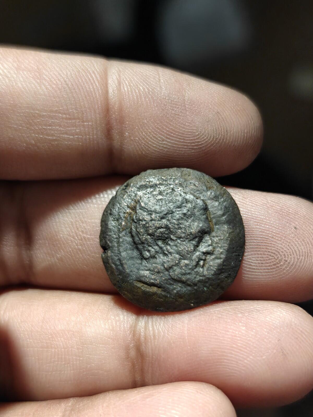 Ancient Indo-Greeks, King of Bactria Euthydemos 230-190 BC Copper  Chalkon