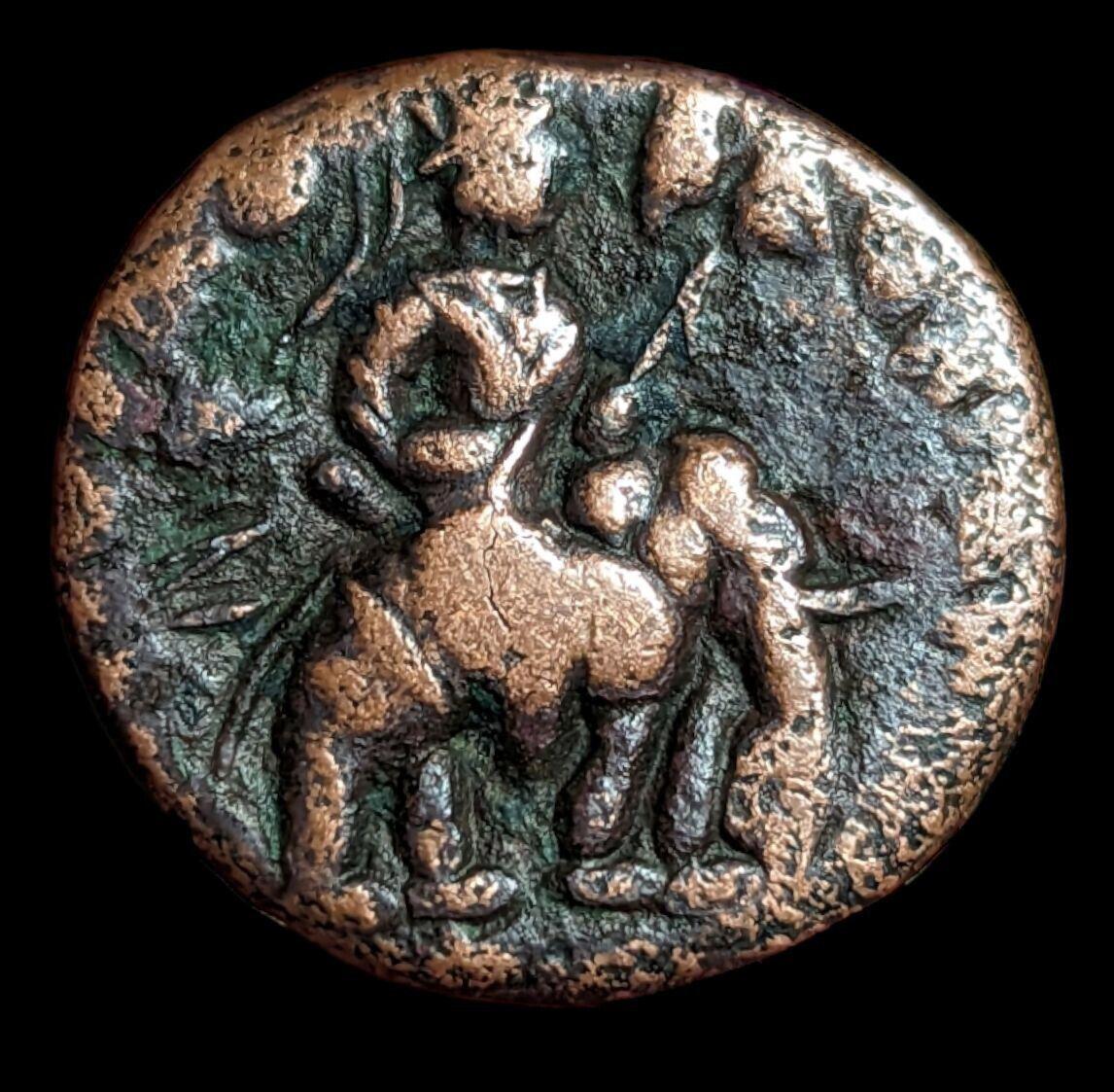 Inde ancienne Empire Kushan Huvishka. Pièce de Didrachme 155-189