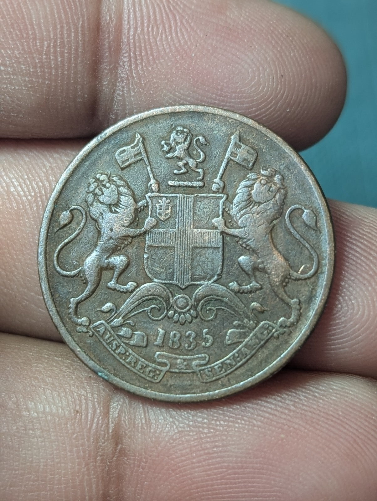 1835 East India Company Copper ONE QUARTER  Anna