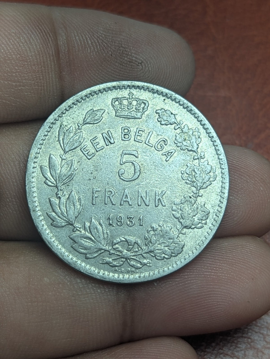 BELGIUM 5 FRANK 1931 DER BELGEN King Albert 1 Belga/5 Frank