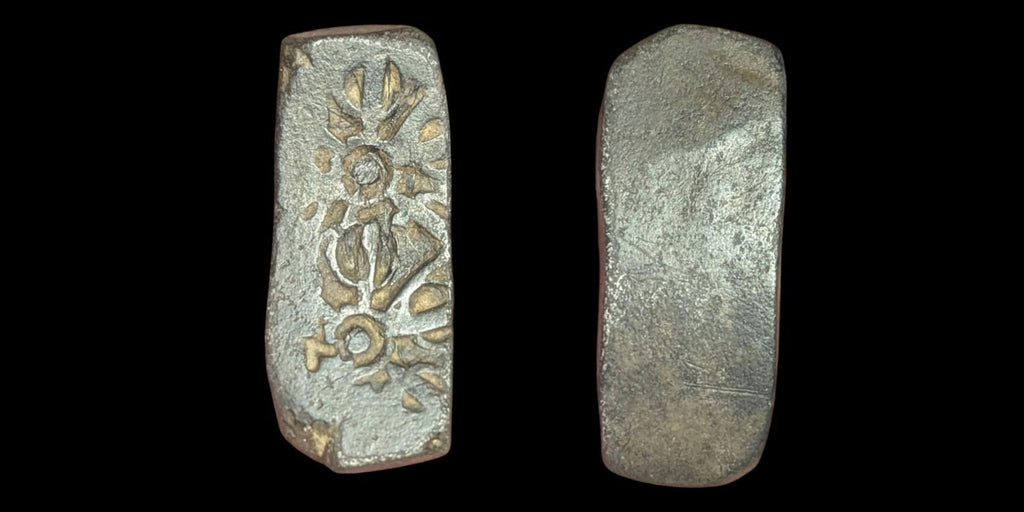 ⭐INDIA⭐. Ancient GANDHARA JANAPADA Authentic OLD 600 B.C Debased Coin Bent Bar.