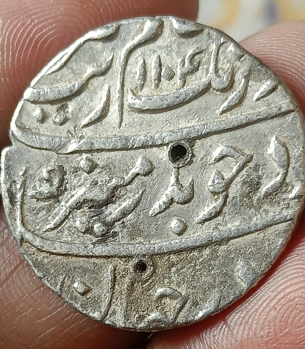 #PD40# India Mughal-Empire-Beautiful grade AURANGZEB silver rupee Surat mint