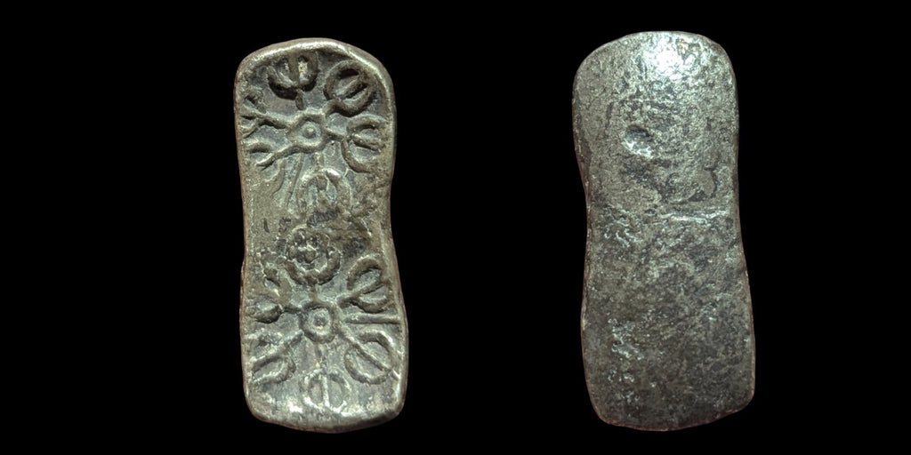 ⭐INDIA⭐. Ancient GANDHARA JANAPADA Authentic OLD 600 B.C Silver Bent Bar.