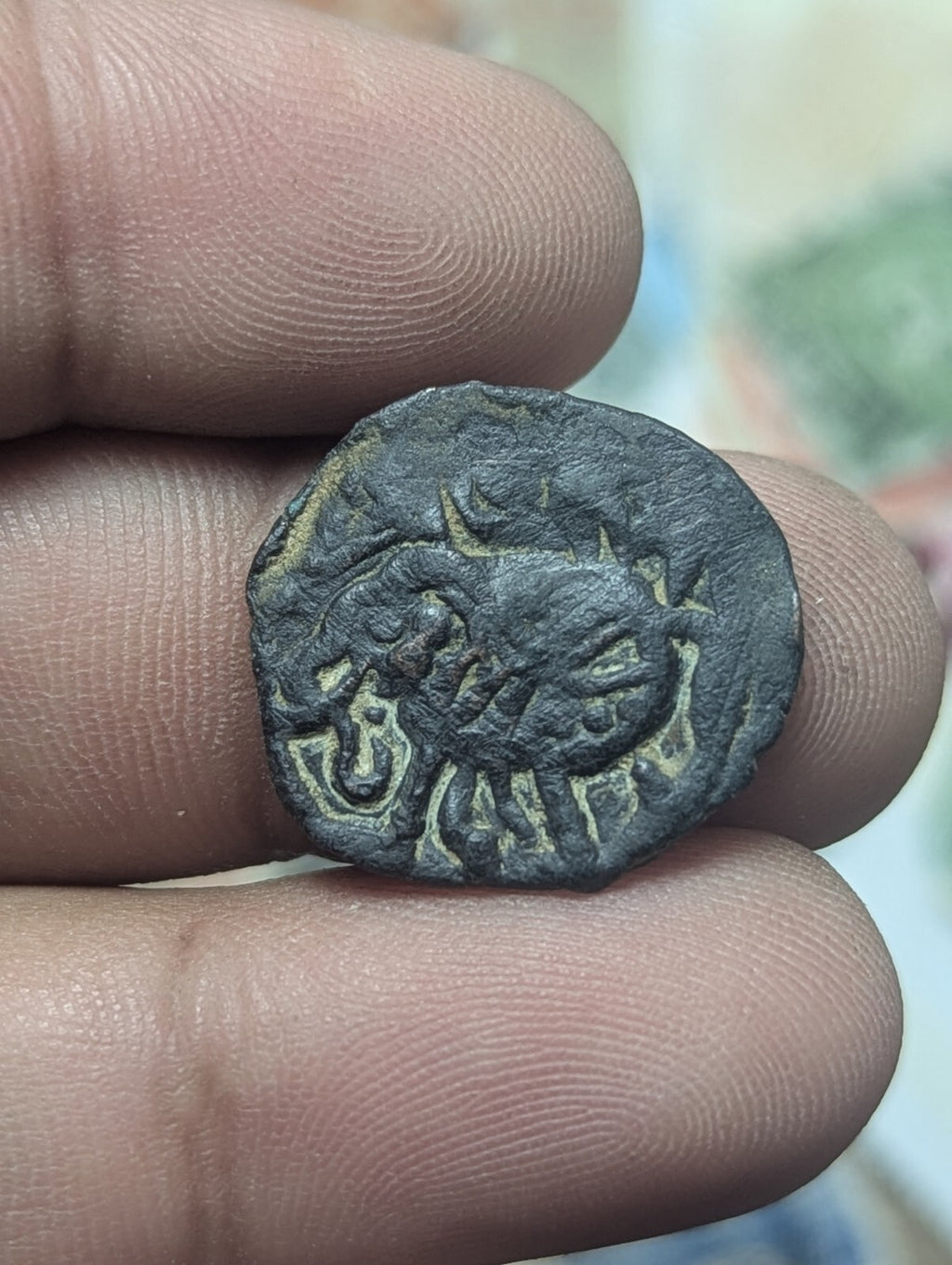 稀有，高品相，乌德沙希王朝，瓦卡·提婆，青铜币，约公元870-1000年。