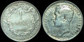 Belgium Albert I Silver 1913 1 Franc Dutch 23 mm High Grade KM# 73.1